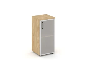 Шкаф низкий узкий правый мат. стекло 400x400x833 зад. стенка HDF Стайл Проджект / Style Project images
