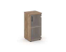 Шкаф низкий узкий правый прозр. стекло 400x400x833 зад. стенка HDF Стайл Проджект / Style Project images