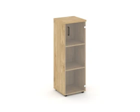 Шкаф средний узкий правый прозр. стекло 400x400x1203 Стайл Проджект / Style Project images