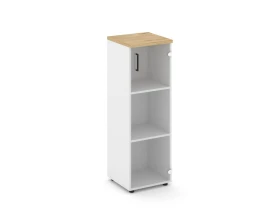 Шкаф средний узкий правый прозр. стекло 400x400x1203 Стайл Проджект / Style Project images