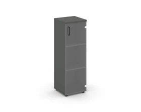 Шкаф средний узкий правый прозр. стекло 400x400x1203 зад. стенка HDF Стайл Проджект / Style Project images
