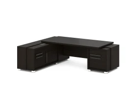 Стол с тумбой и греденцией (беспроводная зарядка, 2xUSB, розетка) 2470х2016х750 Грейс / Grace images