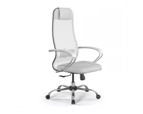 Кресло ErgoLife Set 5/подл.131/осн.Synchro 003 Сетка/Экокожа, Белый images