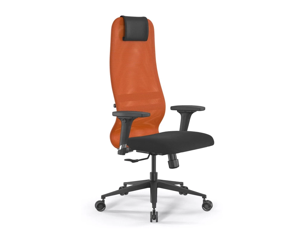 Кресло SynchroSit 8 B1-9D M25.B11.G19.W26 Сетка/Ткань, Оранжевый/Черный