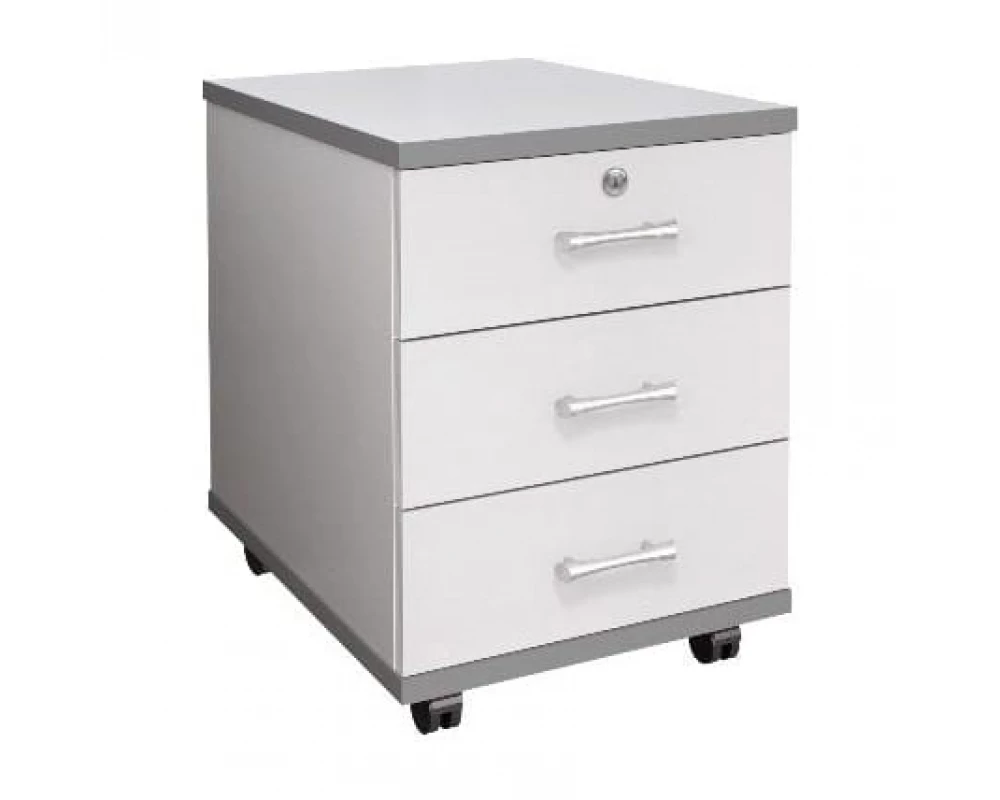 Тумба подкатная 3 ящика с замком 406х518х534 Монолит