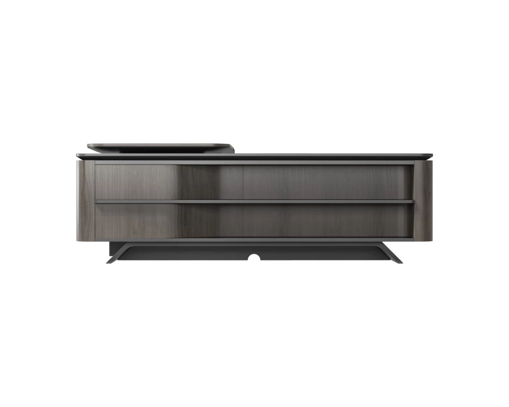 Стол руководителя на опорной сервисной тумбе - левый 2880x2240x750-1150 Atlas (Sun)