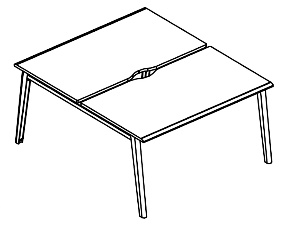 Рабочая станция (2х140) на металлокаркасе МТ 1 скос Alta MT